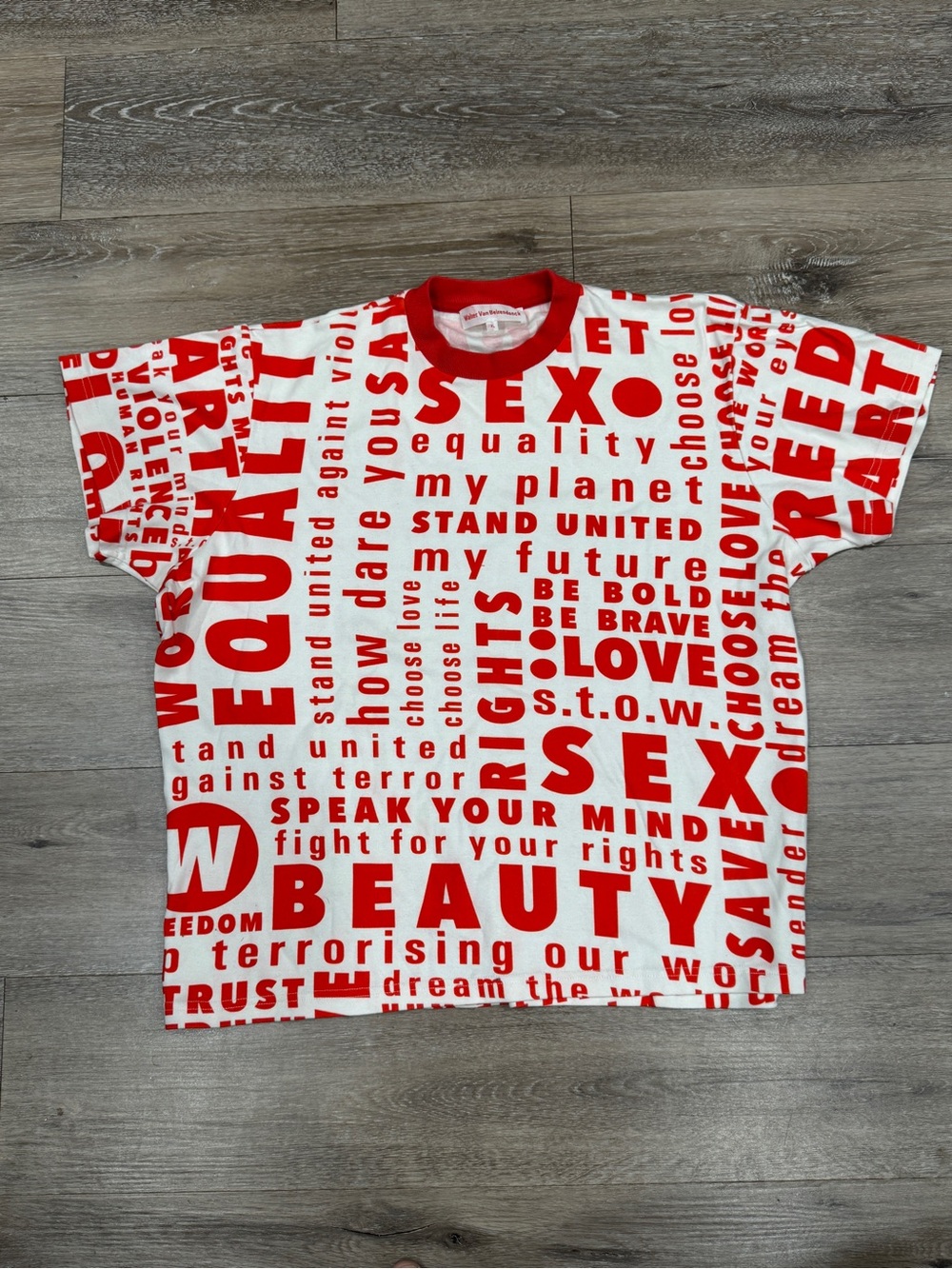 WALTER VAN BEIRENDONCK WORDS TEE F/W 20  W:AR